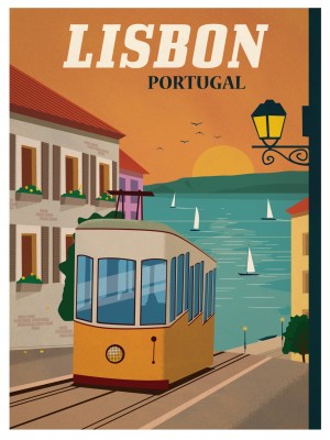 Vintage Lisbon travel poster